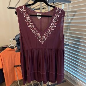 Knox Rose XXL sleeveless gauze peplum top